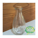 Vaso Garrafa De Vidro C/Pluma Pampas + Tampa Cortiça Rolha