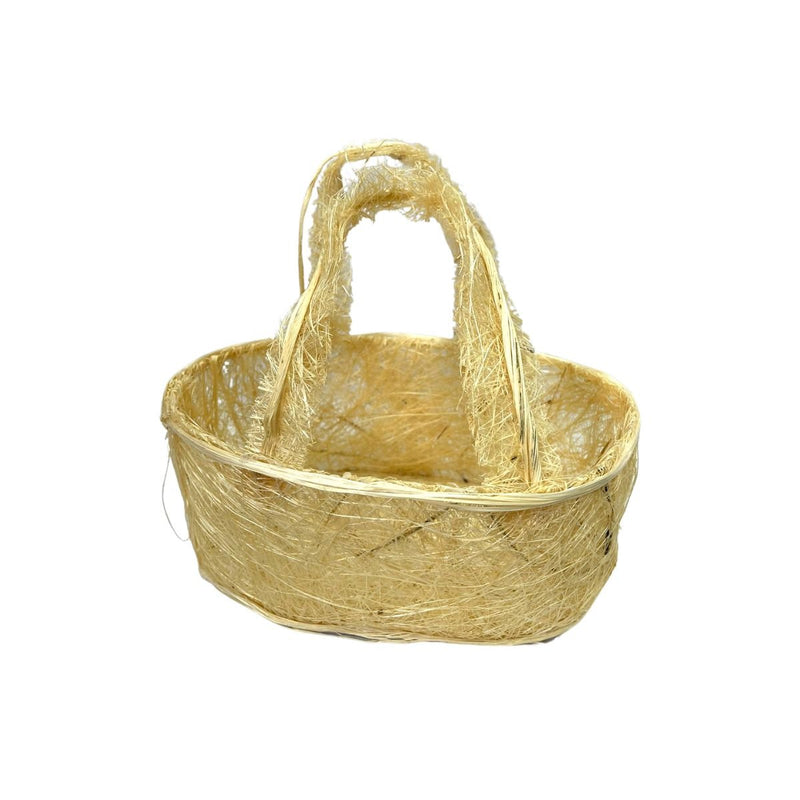 Cesta Bolsa De Sisal Natural Média Oval Páscoa 08x10x19cm