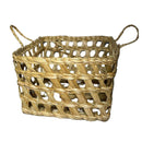 Cesto Organizador Vazado Quadrado Com Alça Taboa Casa Decor