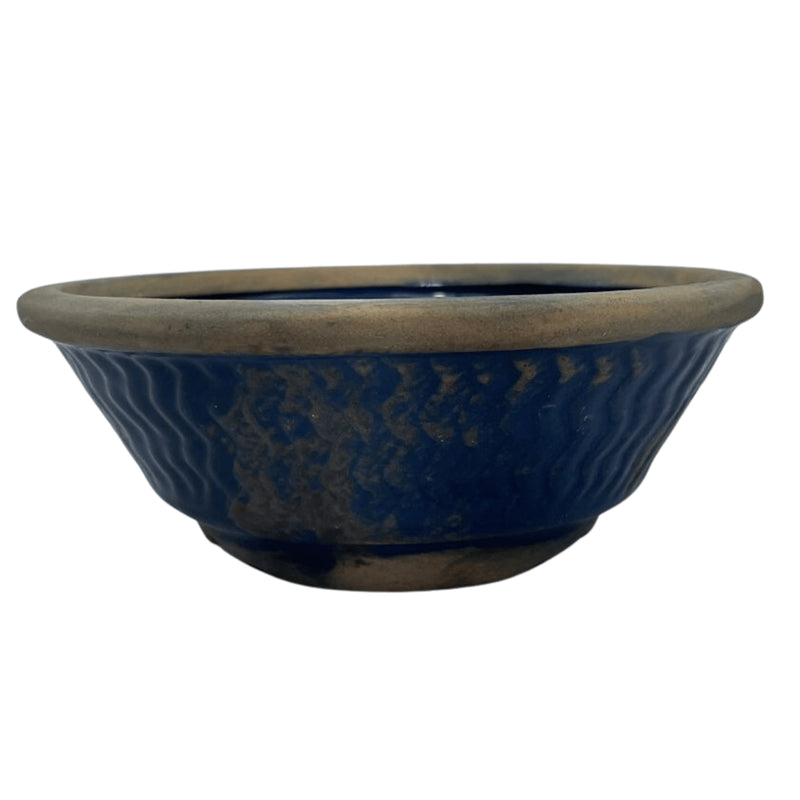 Vaso de Cerâmica Redondo Oriental Azul