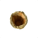 Vaso Jarra Madeira Revestido Ref: 714 Com Taboa Coluna Palha Alto