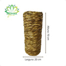 Vaso Jarra Madeira Revestido Ref: 516 Com Taboa Coluna Palha Alto