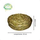 Boleira Porta Bolo Revestida Palha Ref: 718 Madeira Decoração Rústico