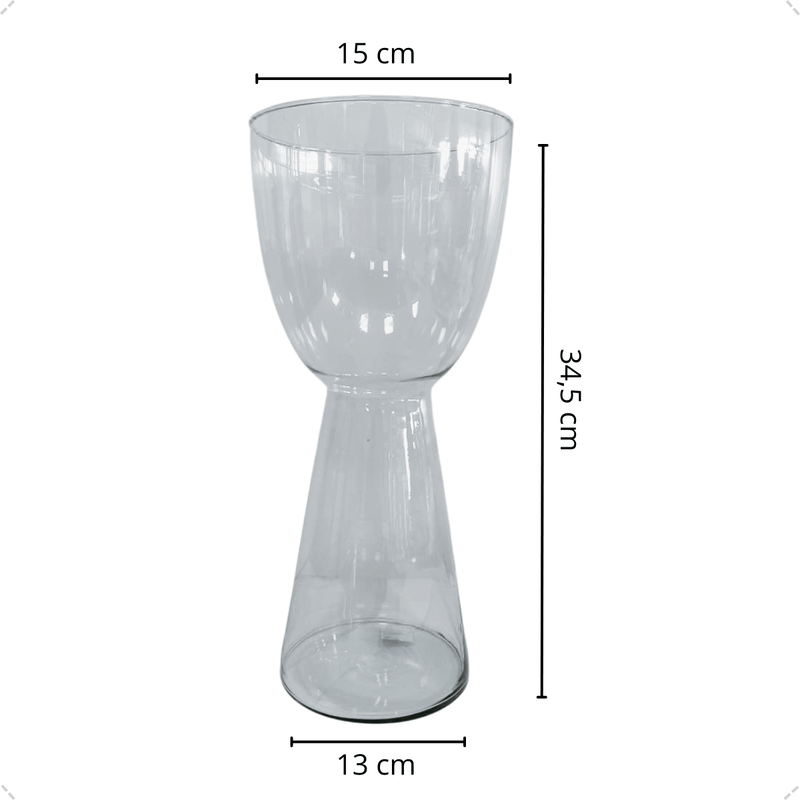 Vaso Vidro Pequim Pequena Decoração Sala Escritório 34,5 cm