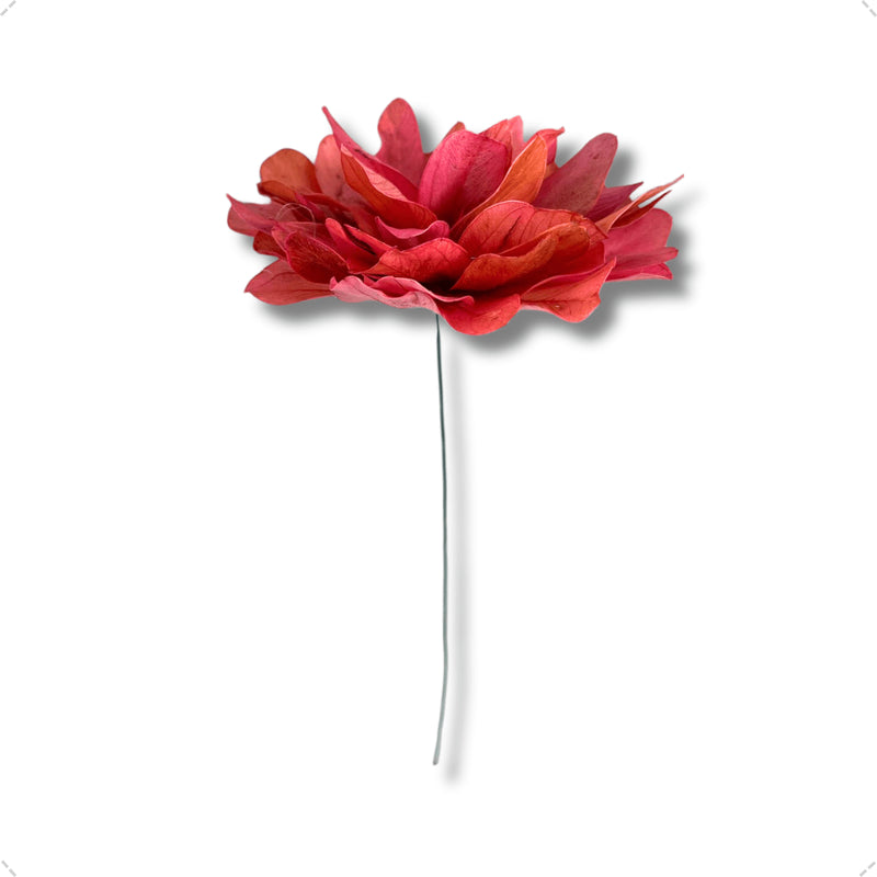 1 Flor de Folha Quina Com Arame Dobrável Desidratada - Rosa