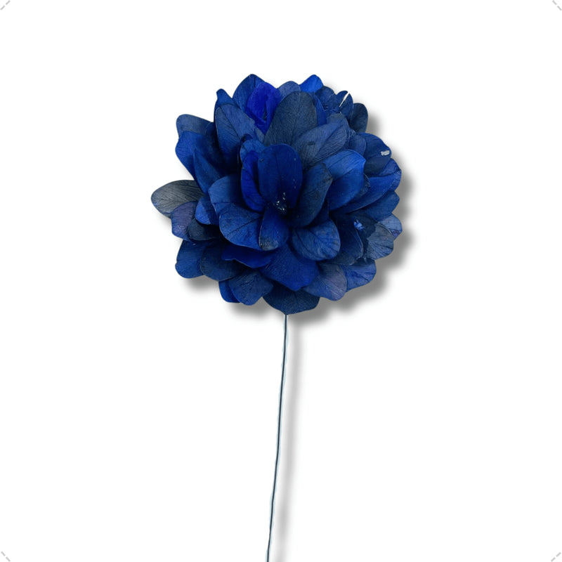 1 Flor de Folha Quina Com Arame Dobrável Desidratada - Azul