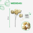 Mini Flor De Folha Moeda No Galho Arame Dobrável Alvejado Seco Arranjo