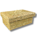 Caixa Baú De Taboa Com Tampa Madeira Revestido Palha Taboa