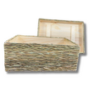 Caixa Baú De Taboa Com Tampa Madeira Revestido Palha Taboa