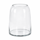 Vaso De Vidro Transparente Formato Barril 24cm Arranjo Flora