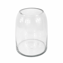 Vaso De Vidro Transparente Formato Barril 24cm Arranjo Flora