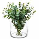 Vaso De Vidro Transparente Formato Barril 24cm Arranjo Flora