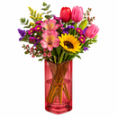 Vaso De Vidro Coração Vermelho 22cm Romântico Flores Quarto