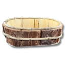 Mini Cachepot De Madeira De Pinus P Oval 19x10cm Decoração