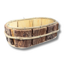 Mini Cachepot De Madeira De Pinus P Oval 19x10cm Decoração