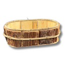 Mini Cachepot De Madeira De Pinus P Oval 19x10cm Decoração