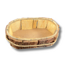 Mini Cachepot De Madeira De Pinus P Oval 19x10cm Decoração