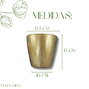 Vaso De Cerâmica Ouro Preto 15cm Furo De Drenagem Plantas