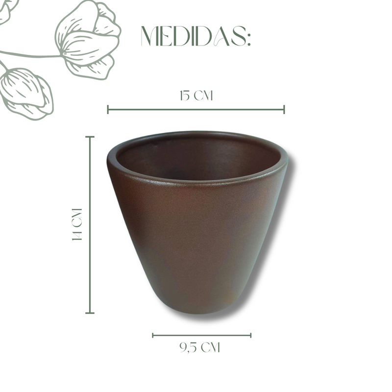 Vaso de Cerâmica Orquídea P cor Aço Cortem Decoração Planta