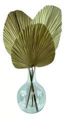 Vaso Garrafa De Vidro Berna E Latania Decoração Luxo Arranjo