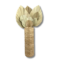 Arranjo Vaso Madeira Com Trança Taboa E Folhas de Latanias Desidratada Natural Premium