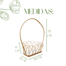 Cesta Decorativa Crisântemo Vime Madeira Artesanal Duplo 15
