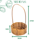 Cesta Fraldeira Bambu Redondo 35Cm Decorativo Presente