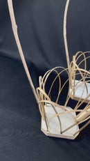 Cesta Decorativa Crisântemo Vime Madeira Artesanal Duplo 15