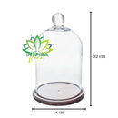 Redoma Cúpula De Vidro Com Base De Madeira Decoração 14X30 - G