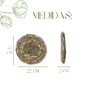 Sousplat Trançado De Palha Madeira 22cm Artesanal Mesa Posta