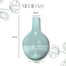 Vaso Garrafa De Vidro Berna E Latania Decoração Luxo Arranjo