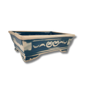 Vaso de Cerâmica Oriental Ikebana Montana G Para Bonsai Quadrado 10x20x26