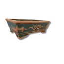 Vaso de Cerâmica Oriental Ikebana Montana G Para Bonsai Quadrado 10x20x26