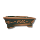 Vaso de Cerâmica Oriental Ikebana Montana G Para Bonsai Quadrado 10x20x26