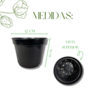Vaso Plástico Preto Polipropileno 42cm Planta Furos Drenagem