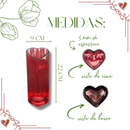 Vaso De Vidro Coração Vermelho 22cm Romântico Flores Quarto